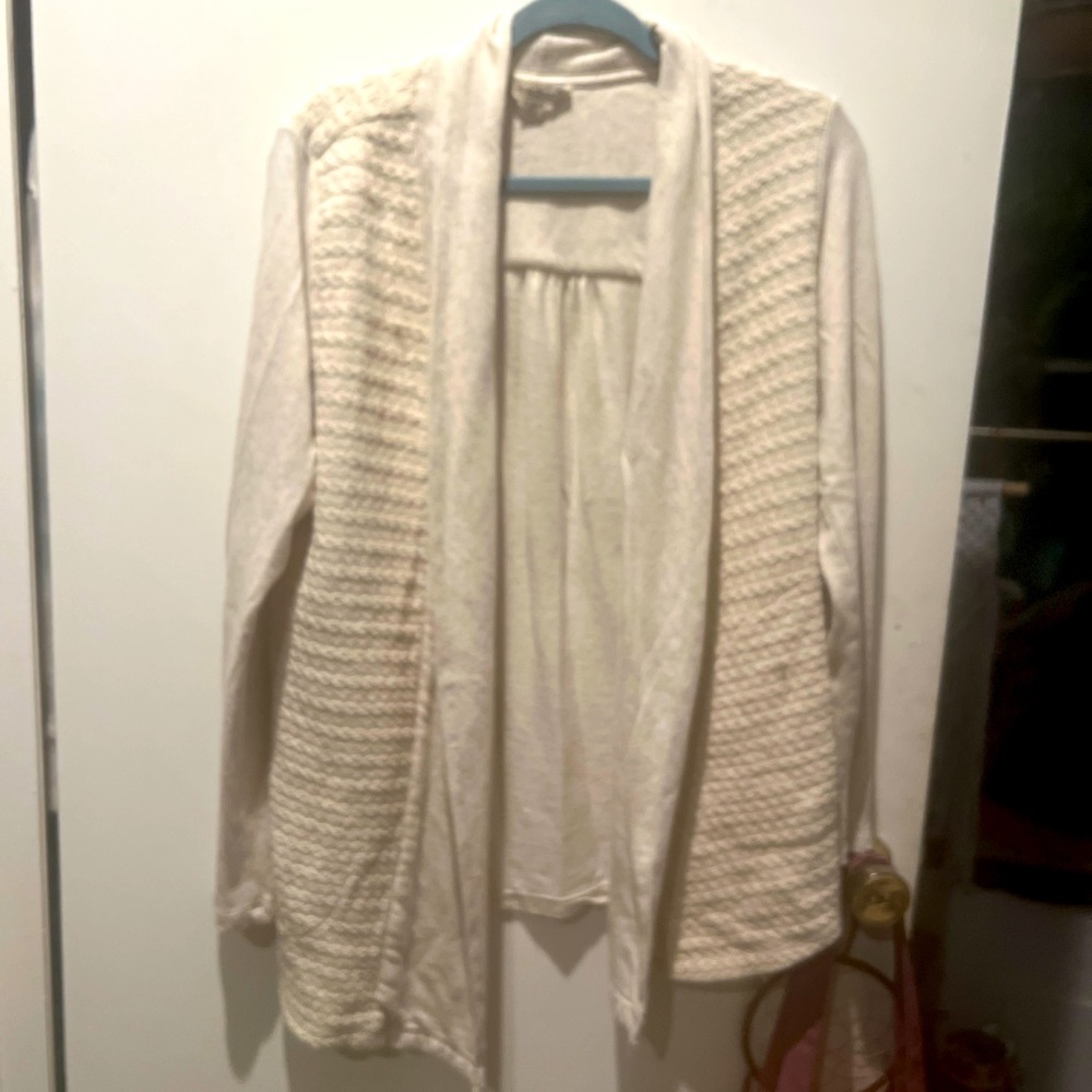 Lucky brand cream colored open sweater.